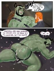 2boys abs after_anal after_sex ass bara cum cum_in_ass cum_inside cum_on_body dilf domination domination_loss excessive_cum facial_hair fucked_from_behind fucked_senseless gay ginger ginger_hair green_body green_hair hair instant_loss instant_loss_2koma interspecies male male/male male_only muscular muscular_male orc orc_male pecs smikeart yaoi