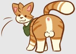 2025 :3 anus balls colored countershading digital_drawing_(artwork) digital_media_(artwork) domestic_cat dot_eyes felid feline felis feral fur genitals green_kerchief green_neckerchief head_tuft kerchief male male_feral mammal markings monotone_balls monotone_genitals multicolored_body multicolored_fur neckerchief neckwear orange_body orange_fur paddedpurr pink_anus pink_inner_ear rear_view simple_background simple_eyes solo standing striped_body striped_fur striped_markings striped_tail stripes tail tail_markings tuft two_tone_body two_tone_fur white_background white_body white_fur