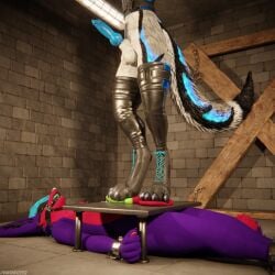 1:1 3d_(artwork) 4k absurd_res animal_genitalia animal_penis anthro anthro_on_anthro arms_tied ball_gag ball_squeeze balls biped black_body black_boots black_claws black_clothing black_footwear black_fur black_shoes blender_(artwork) blender_cycles blindfold blue_body blue_fur blue_penis bodily_fluids bondage bondage boots bound canid canine canine_genitalia canine_penis canis claws clothed clothing cock_and_ball_torture crush cum cum_drip cum_dripping_from_penis cum_on_feet cum_on_penis depth_of_field digital_media_(artwork) dominant dragonplayer dragonplayer_(character) dripping duo erection feet foot_fetish foot_play footwear fox fur gag gagged genital_fluids genital_torture genitals grey_body grey_fur hair hi_res hindpaw inside jacket jex jexouium knot leather leather_boots leather_clothing leather_footwear leather_jacket leather_legwear leather_thigh_highs leather_topwear legs_tied legwear lying lying_on_ground male male/male mammal mccheese178 multicolored_body nude on_ground open_mouth orgasm pain pawpads paws penis penis_squeeze reflection rexouium sex sex_dungeon shoes slim slim_anthro slim_male slim_sub smile standing standing_on_another stepped_on submissive submissive_male tail teeth thigh_highs toe_claws toes topwear torture trampling white_body white_fur