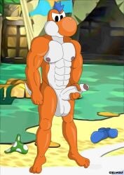 anthro balls beach blue_body blue_scales ciel-wolf clothing dinosaur erection feet fellatio footwear genitals male male_only mario_(series) mario_bros masturbation muscular muscular_anthro muscular_male nintendo nipples oral orange_yoshi outside paper_mario paper_mario:_the_thousand_year_door penile penis prehistoric_species reptile scales scalie sex shoes solo super_mario_bros. the_great_gonzales_jr underwear white_body yoshi