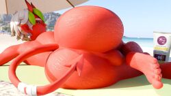 ass ass ass_focus back_view balls barefoot beach demon demon_boy fortnite gay horns naked red_eyes red_skin scoutfuntf2 slim_male suggestive suggestive_pose sweat tail torment_(fortnite) twink white_hair