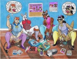 1boy 3futas anal_insertion anthro balls briefs cum cum_in_panties cum_in_underwear cyan_panties dan_usada dildo dildo_in_ass feline furry futanari intersex lace-trimmed_panties luka_song male masturbation_through_clothing monster_cock nyachi&friends nyachi_harwell panties pantyjob penis_in_panties pink_panties prostate_stimulation purple_panties purple_underwear rabbit remmi_tolo spikes spiny_cock trying_to_be_quiet underwear veiny_penis wackysexadventures yellow_panties