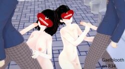 1girls 3boys 3boys1girl bathroom bisexual bisexual_male both_sexes_in_same_situation censored_face cheating consensual_cuckold cuckold cuckquean fellatio female femboy foursome gaelblooth heart_censor imminent_fellatio koikatsu male masturbation netorare netorase oc school_bathroom school_uniform submissive_male