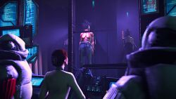 2boys 2girls 3d 3d_(artwork) 3d_model 3d_render alyx_vance bad_end betrayal brainwashing captured captured_heroine combine_(half-life_series) combine_elite_(half-life_series) defeated defeated_heroine enemy_conversion female half-life:_alyx half-life_(series) half-life_2 half_naked judith_mossman male mind_alteration mind_break mind_control mindbreak pants reivoxel topless