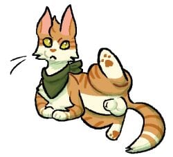 2025 3_toes animal_genitalia balls brown_pawpads colored countershading digital_drawing_(artwork) digital_media_(artwork) domestic_cat feet felid feline felis feral fully_sheathed fur genitals green_kerchief green_neckerchief head_tuft kerchief low_res lying_on_ground male male_feral mammal markings monotone_background multicolored_body multicolored_fur neckerchief neckwear on_ground orange_body orange_fur paddedpurr pawpads pink_inner_ear raised_leg sheath simple_background solo striped_body striped_fur striped_markings striped_tail stripes tail tail_markings toes tuft two_tone_body two_tone_fur whiskers white_background white_body white_fur yellow_eyes