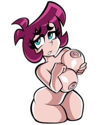 1girls big_breasts blue_eyes breasts completely_nude female female_only hips juno_(pixsoda) light-skinned_female light_skin nipples nude nude_female pixsoda red_hair solo solo_female thick_thighs thighs touching_breast white_background