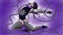 balls bondage chains cum forsaken_(roblox) male penis penis_out roblox roblox_game robloxian tagme two_time_(forsaken)