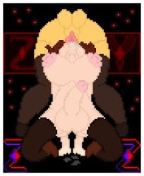 1boy 1girls ass balls big_breasts chara fellatio frisk futanari nipples penis pixel_art pussy_juice pussy_juice_drip pussy_juice_drip_through_clothes self_upload sword_swallowing_position thighhighs thighs tongue undertale undertale_(series) zixy