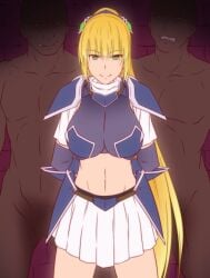 blonde_hair dark-skinned_male gangbang green_eyes knight ntr slave