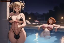 1futa 1girls 2025 ai_generated beach big_breasts big_penis bikini blonde_hair brown_hair female futa_on_female futanari hand_on_penis hi_res himiko_toga intersex looking_at_viewer my_hero_academia naked night ochako_uraraka patreon patreon_logo relaxing russel115 self_upload swimming_pool yellow_eyes
