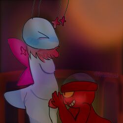 1:1 arthropod balcony blush blushcrunch_studio breasts chest_tuft dandy's_world female flyte_(dandy's_world) fossildusk genitals gigi_(dandy's_world) handjob hi_res male male/female moon night penile penis roblox sex smile spread_wings tail tentacles tuft wings