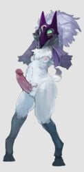 1futa 2016 3_fingers anthro areola ass breasts caprine digitigrade erection fur furry futa_only futa_sans_balls futanari green_eyes hooves intersex kindred lamb_(league_of_legends) league_of_legends liteu long_ears long_hair mammal mask multi_nipple nipples nude penis pussy riot_games sheep simple_background small_breasts solo spirit white_background white_fur white_hair