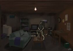 basement bodily_fluids canid canine canis female furniture genital_fluids genitals hi_res light_bulb mammal manneken_pis marking_territory microsoft minecraft mojang nintendo on_table peeing peeing_inside puddle pussy puzzle sofa solo table urine watersports wii wild_strokes wolf xbox_game_studios