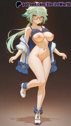 1girls 2025 ai_generated animal_ears artist_name bottomless breasts breasts breasts bust cat_ears chest clitoral_hood electroworld exposed_nipples exposed_pussy female genshin_impact glasses green_hair hi_res high_quality high_resolution highres juicy_pussy long_hair looking_at_viewer multicolored_hair navel nipples nipples_outside orange_eyes patreon patreon_username pussy solo stable_diffusion sucrose_(genshin_impact) tight_pussy vagina watermark