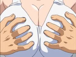 animated bb big_breasts bounce bouncing_breasts breast_grab breasts junko_asagiri lowres sunabozu