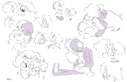 amethyst_(steven_universe) cartoon_network english_text kissing lars_barriga lesbian lesbian_kiss rebecca_sugar_(artist) sadie_miller sketch steven_universe text toxic_relationship toxic_yuri underwear underwear_only yuri