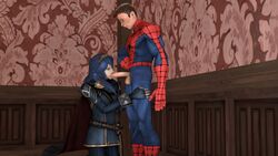 3d blue_hair cowman crossover eastern_and_western_character female fire_emblem fire_emblem_awakening garry's_mod human lucina_(fire_emblem) male marvel peter_parker spider-man spider-man_(series) straight straight_hair