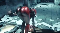 3d ass ass_focus batman:_arkham_asylum bent_over ecchi harley_quinn_(classic) latex mod pov skin_tight standing upscaled