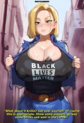 1girls ai_generated android_18 artist_request blonde blonde_female blonde_hair blonde_hair_female blue_eyes blue_eyes_female cameltoe cleavage curvy dragon_ball erect_nipples female gigantic_breasts huge_areolae huge_ass nai_diffusion puffy_nipples short_hair short_hair_female stable_diffusion thick_lips voluptuous wide_hips yellow_hair