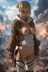 1girls ai_generated annie_leonhardt armpits arms ass at athletic attack_on_titan behind big breasts cameltoe chest completely curvy cute detailed eyelashes eyes eyeshadow face female figure fit focus green hair hands head high hips huge klexyai large legs light light-skinned lips lipstick long look looking makeup mascara mature medium midriff naked nipples nude nudity only pale pale-skinned pink posing pussy quality sagging seductive skin thighs up vagina viewer wide