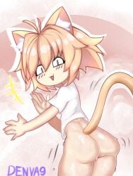 2024 ass bottomless cat_ears cat_tail cute_ass denva9 neco-arc short_hair shorts tail thick_thighs white_shirt white_skin