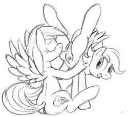 2013 anus breast_sucking breasts closed_eyes crotchboobs cutie_mark duo equine female feral friendship_is_magic looking_back mammal monochrome my_little_pony nipples open_mouth oral pegasus pussy rainbow_dash_(mlp) scootaloo_(mlp) simple_background sitting sketch sucking tg-0 white_background wings yuri