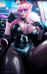 breasts bunny_ears clothed gloves manon_legrand massive_breasts mikadawn playboy_bunny solo street_fighter street_fighter_6