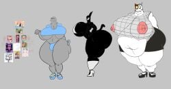 3boys anthro busty_boy catscratch felid feline feline_humanoid fishnet_clothing fishnet_shirt fishnet_topwear furry gordon_quid illis male male_only male_with_breasts mr._blik waffle_(catscratch)