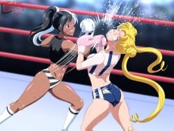 boxing boxing_gloves boxing_match boxing_ring butcherstudios mastersaruwatari neggy_(oc) oc sailor_moon usagi_tsukino