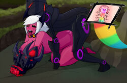 1boy 1girls ahe_gao arcade_hecarim arcade_series armor cum cum_in_pussy cum_in_uterus cum_inside cumshot demon_girl demon_vi demonic_series female from_behind hecarim horns interspecies league_of_legends male monster_girl open_mouth penis pink_skin santystuff sex straight uterus vaginal_penetration vi x-ray