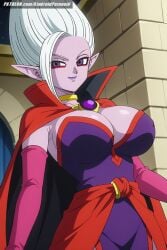 ai_generated aindroidparanoid ass big_breasts blue_eyes busty cleavage curvy dr._arinsu dragon_ball dragon_ball_daima dragon_ball_super dragon_ball_z elf_ears fat_ass female female_only hips large_breasts narrow_waist nipples outdoors parted_lips purple_skin slim_waist stable_diffusion villain voluptuous waist white_hair