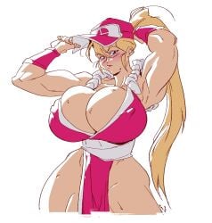 1girls abs adjusting_clothes adjusting_hat bare_legs biceps big_breasts blonde_female blonde_hair breasts busty canon_genderswap cleavage clothes fatal_fury female hat hourglass_figure huge_breasts king_of_fighters large_breasts larger_female long_hair mai_shiranui_(cosplay) muscles muscular muscular_female muscular_thighs rule_63 shoulders slb snk snk_heroines:_tag_team_frenzy super_smash_bros. terry_(snk_heroines:_tag_team_frenzy) terry_bogard thick_thighs