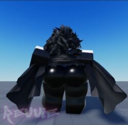 1girls 3d artist_name ass ass_focus baseplate big_ass big_breasts black_dress extended_arm kyra_(xr_revvie) large_ass large_breasts presenting_ass presenting_hindquarters roblox robloxian self_upload sharp_teeth tagme thick_thighs watermark xr_revvie