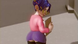 bent_over big_breasts blue blue_hair bouncing_breasts breasts female front_view gnome gnome_(warcraft) gnome_female nosound office office_lady offscreen_male panties pov red_panties ruby_funnelcog solo_female swaying_breasts swaying_hips tagme tammilicious upskirt video walking warcraft world_of_warcraft