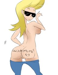 ass branded canon_genderswap cartoon_network female gender_bender gender_transformation genderbend genderswap inuyuru jenny_bravo johnny_bravo johnny_bravo_(series) pants_pulled_down rule_63 solo