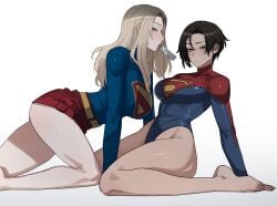 2girls ratatatat74 same_character supergirl supergirl_(dcau) supergirl_(sasha_calle) superman_(2025) superman_(series) the_flash_(2023)