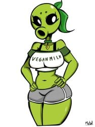 1girls anthro anthrofied ass breasts breasts female flora_fauna peashooter_(pvz) plant plant_girl plant_humanoid plantie plants_vs._zombies plants_vs_zombies popcap_games pussy