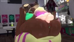 10_seconds 1futa 1girls animated big_ass big_breasts dark-skinned_female dark_skin folded futa_on_female futanari huge_ass interracial larger_female leviantan581re light-skinned_futanari marina_(splatoon) mating_press no_sound pearl_(splatoon) shorter_than_10_seconds size_difference smaller_futanari tagme tentacle_hair vaginal_penetration venus_body video