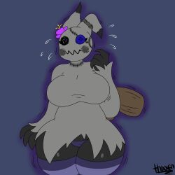 big_breasts breasts female furry huge_breasts mimikyu pokemon pokemon_(species) thick_thighs thixxen wide_hips