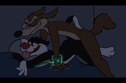 anal anal_sex anthro canine coyote duo feline looney_tunes male mammal penetration rotten_robbie smooth_fur sylvester warner_brothers wile_e._coyote yaoi