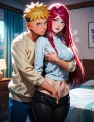 ai_generated breast_grab cheating hand_in_pants incest milf mommy mother_and_son naruto rtxfus uzumaki_kushina uzumaki_naruto uzumakicest