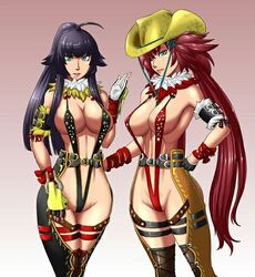 2girls artist_request female female_only kagura_(oneechanbara) multiple_girls oneechanbara saaya_(oneechanbara) siblings sisters