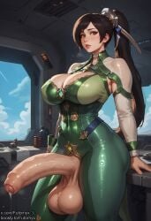 1futa ai_generated balls ballsack blush costume dickgirl eve_(stellar_blade) flaccid flaccid_penis foreskin futanari futornyx huge_balls huge_breasts huge_cock large_breasts large_testicles sagging_balls saggy_balls shemale shiny_skin shy solo space stellar_blade sweat sweating sweaty tagme testicles thick_thighs uncut veiny_penis wide_hips