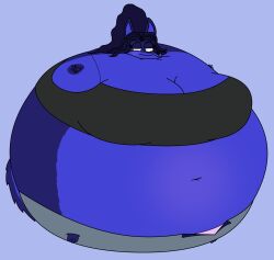 big_breasts blueberry_inflation breasts cleavage female furry huge_breasts revobluealbum revono sunken_head sunken_limbs thick_thighs wide_hips