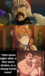 1boy 1girls ai_generated balfaphico choking dilf dominant_male drunk edit imminent_sex kissing male_dominating_female netorare raphtalia sex submissive_female tate_no_yuusha_no_nariagari tongue_kiss