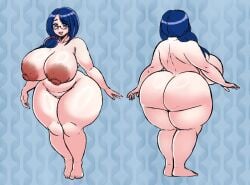 1girls blue_eyes brianna_love chubby commission commissioner_upload daisycandy dark_nipples glasses huge_ass huge_breasts huge_thighs keenkix milf mommy reference_image shaved_pussy side_ponytail thick_ass thick_thighs thighs