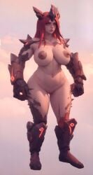 ai_generated biceps big_areola big_breasts big_nipples boots breeders_of_the_nephelym colossus female female female full_body gloves gloves_and_boots_only human_face humanoid monster_girl navel nephelym nipple nipples nude nude_female red red_eyes red_hair red_skin runes stable_diffusion standing stone_body titan wide_hips