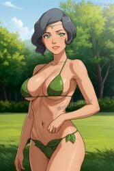 ai_generated avatar_the_last_airbender bikini dinixdream female leaf_bikini solo suyin_bei_fong the_legend_of_korra