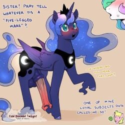 1futa 2girls balls blush cold-blooded-twilight feral futanari hanging_cock horsecock huge_cock my_little_pony penis princess_celestia_(mlp) princess_luna_(mlp) tagme