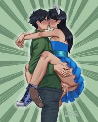 1boy 1girls arms_over_shoulders big_penis black_hair blush breast_squish brother_and_sister commissioner_upload creampie cum cum_drip cum_dripping cum_dripping_out_of_pussy cum_in_pussy cum_inside dog_ears female glasses homestuck incest jade_harley john_egbert male male_and_female_focus medium_breasts princest_beck saliva_string saliva_trail sibling_incest siblings skirt standing_sex suspended_congress tongue_out uncensored upright_straddle vaginal_penetration